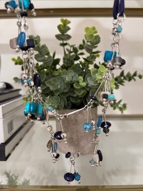 A&I Blue Necklace and Earrings Set